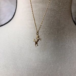Dainty gold unicorn necklace